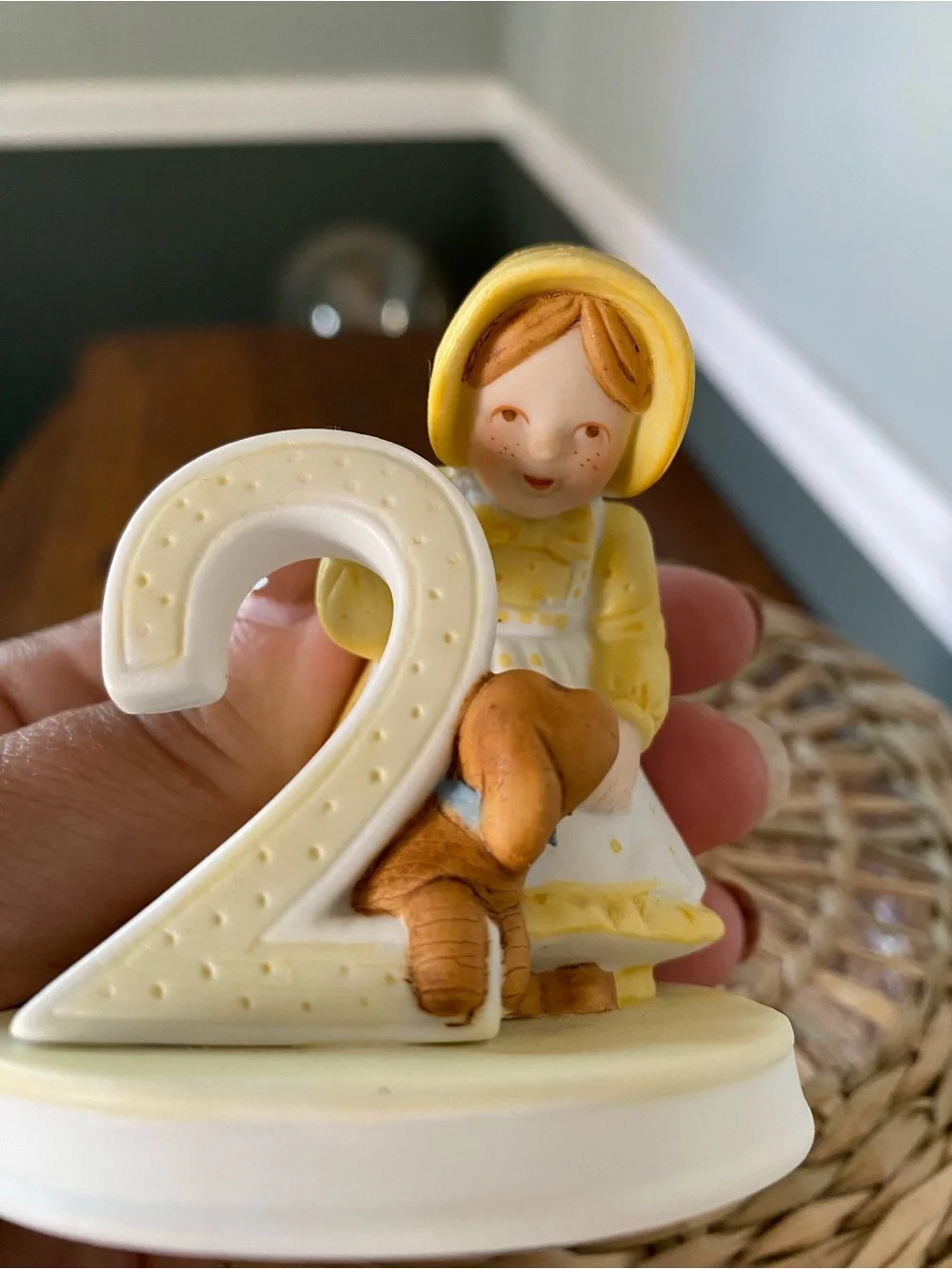 Vintage 1983 Holly Hobbie “Age 2” Porcelain Birthday Figurine Cake Topper